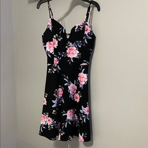 Floral Black and Pink Dress 
Worn once/ no stains or rips